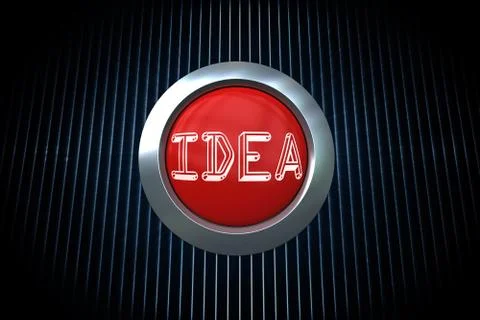 Idea on digitally generated red push button Stock Illustration