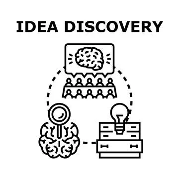 Idea discovery process, innovation, and creative thinking 库存插图