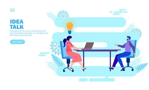 Idea discussion, brainstorming in team 스톡 일러스트