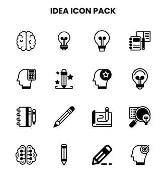 Idea DuoTone Bundle Icons Pack Stock Illustration