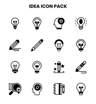 Idea DuoTone Graphics Icons Pack 스톡 일러스트