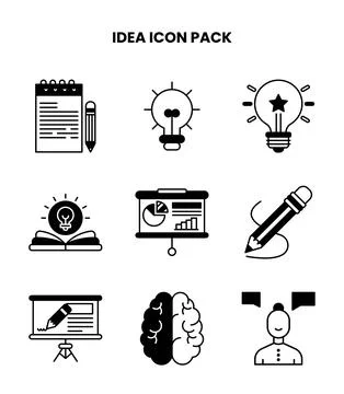 Idea DuoTone Graphics Icons Pack Stock Illustration