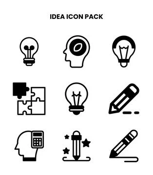 Idea DuoTone Graphics Icons Pack Stock Illustration