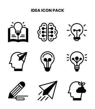 Idea DuoTone Icons Pack Stock Illustration