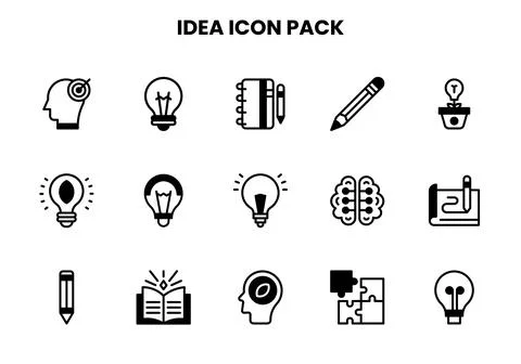 Idea DuoTone UI Icons Pack Stock Illustration