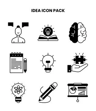 Idea DuoTone Vector Icons Pack Stock Illustration