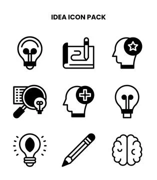 Idea DuoTone Vector Icons Pack Stock Illustration