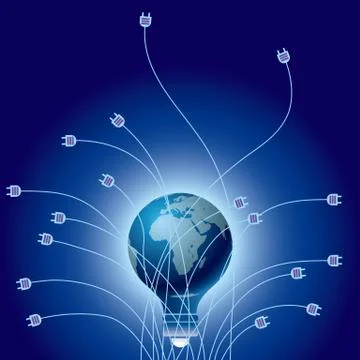 The idea of the earth. Isolated on blue background. Stock Illustration
