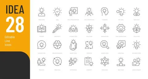 Idea Editable Icons set. Stock Illustration