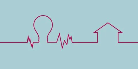 The idea of an electrocardiogram. Isolated on blue background. Stock Illustration