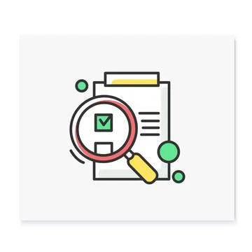 Idea evaluation color icon Stock Illustration