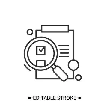 Idea evaluation icon. Research document Stock Illustration