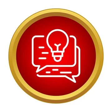 Idea exchange and creative brainstorming speech bubble icon Stockillustratie