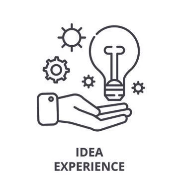 Idea experience line icon concept. Idea experience vector linear illustration Stock Illustration