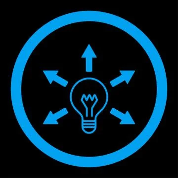 Idea flat blue color rounded vector icon Stock Illustration