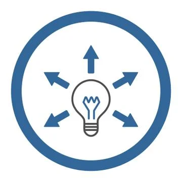 Idea flat cobalt and gray colors rounded vector icon Stock Illustration