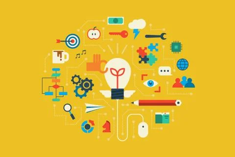 Idea flat design concept illustration 스톡 일러스트