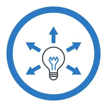 Idea flat smooth blue colors rounded vector icon Stock Illustration