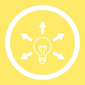 Idea flat white color rounded vector icon Stock Illustration