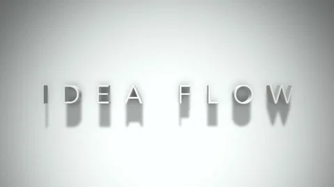 Idea Flow 3D title animation with shadows on a white background Video stock 296670206
