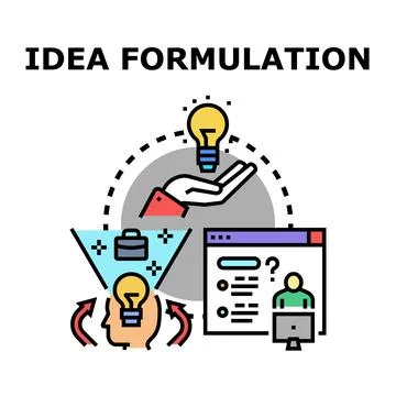 Idea formulation creative process development concept 库存插图