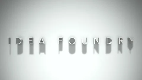 Idea foundry 3D title animation white text on a white background Stock Footage 299419446