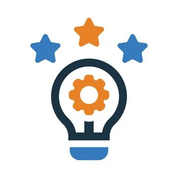 Idea, gear, bulb, light bulb, creative idea icon Stock Illustration