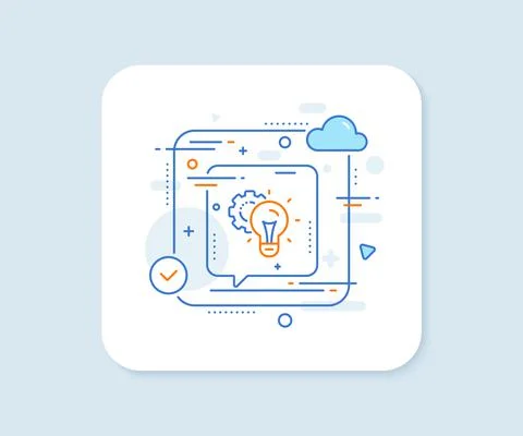 Idea gear line icon. Settings cogwheel sign. Working process. Vector イラスト素材