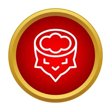 Idea generation brain with cloud symbol in red circle Stockillustratie
