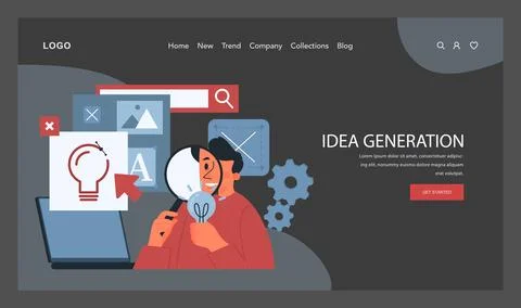 Idea Generation concept. Flat vector illustration 스톡 일러스트