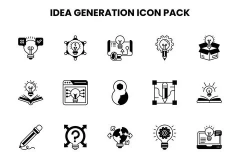 Idea Generation DuoTone Bundle Icons Pack Stock Illustration