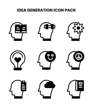 Idea Generation DuoTone Collection Icons Pack Illustrazione stock