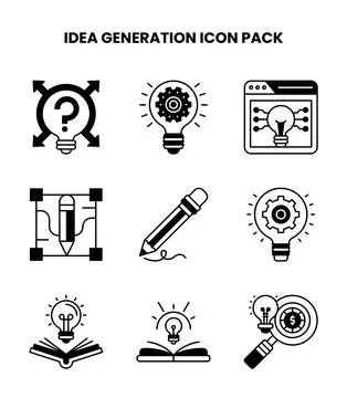 Idea Generation DuoTone Set Icons Pack イラスト素材