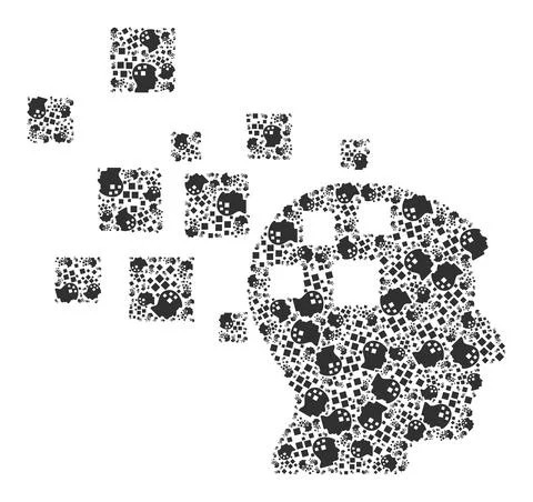 Idea Generation Fractal Icon Composition of Self Items 스톡 일러스트