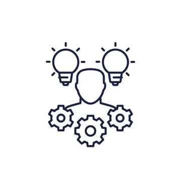 Idea generation icon, line vector Stock Illustration