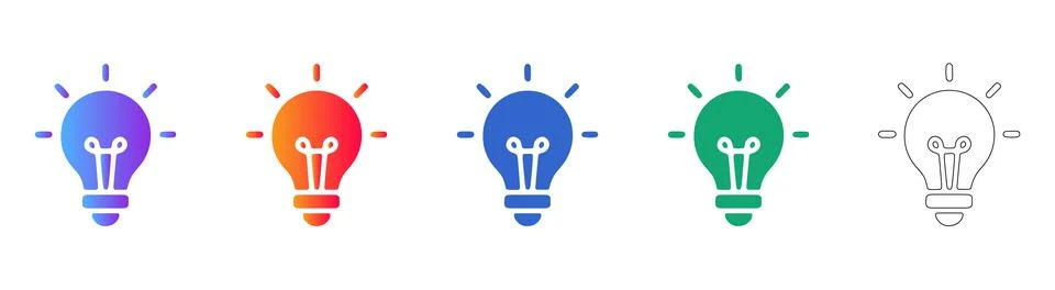 Idea generation light bulb icon for innovation Stock Illustration