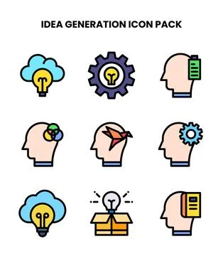 Idea Generation Lineal Color Scalable Icons Pack Stock-Illustration