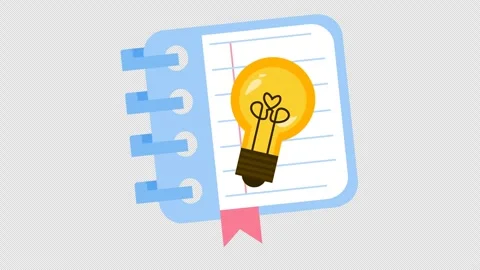 Idea generation notebook icon. Creative thinking and innovation. Alpha channel Stock Footage 309464942
