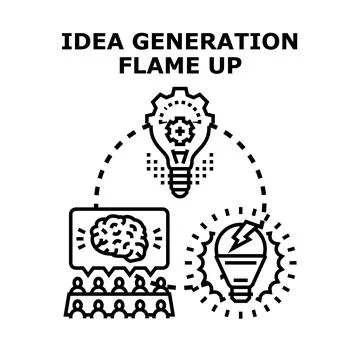 Idea generation process brainstorming innovation concept 库存插图