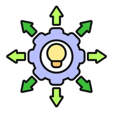 Idea generation process spreading innovation and creativity Stock Illustration