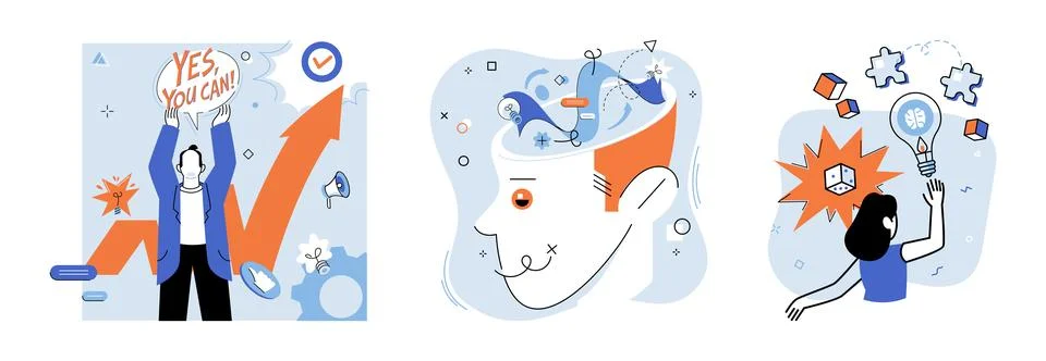 Idea generation. Progress in business is symphony where idea generation conducts 스톡 일러스트