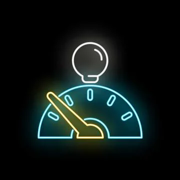 Idea generation speedometer measuring performance and creativity Stock Illustration
