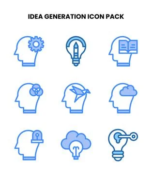 Idea Generation Two Colour Icons Pack イラスト素材