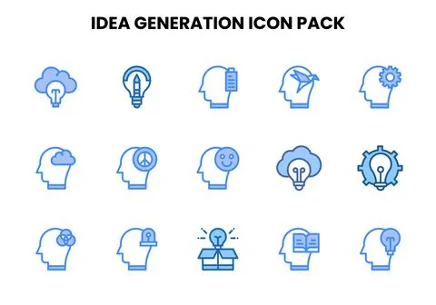 Idea Generation Two Colour Set Icons Pack イラスト素材