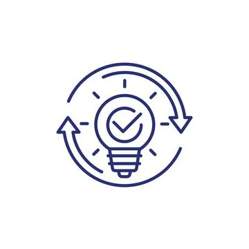 Idea generator line icon on white, vector Stock Illustration