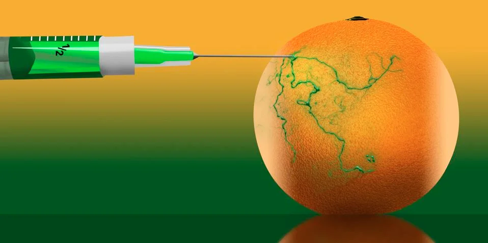 The idea of genetically and chemically engineered food and plants is illustra Stock Illustration