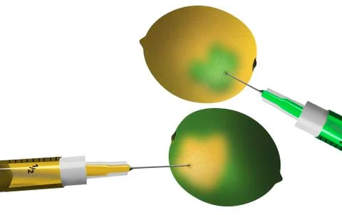 The idea of genetically and chemically engineered food and plants is illustra Stock Illustration