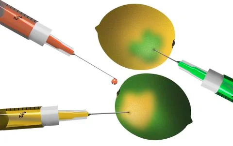 The idea of genetically and chemically engineered food and plants is illustra Illustrazione stock