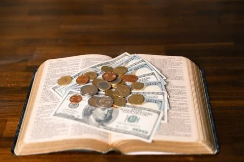 Idea of giving tithe as an offering to charity filled him with hope and pea.. Stock Photos