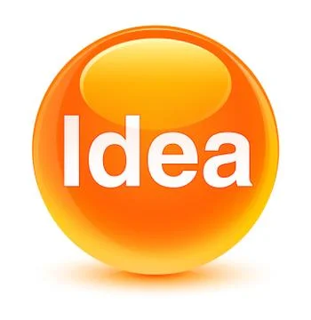 Idea glassy orange round button Stock Illustration
